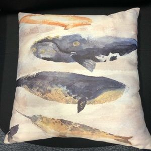 Whale throw pillow